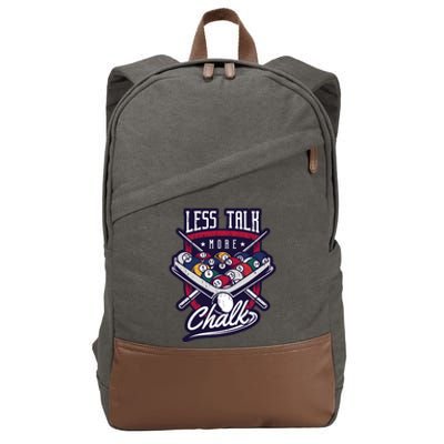 Less Talk More Chalk Billiards Cotton Canvas Backpack