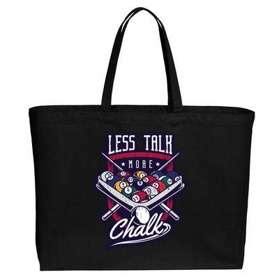 Less Talk More Chalk Billiards Cotton Canvas Jumbo Tote