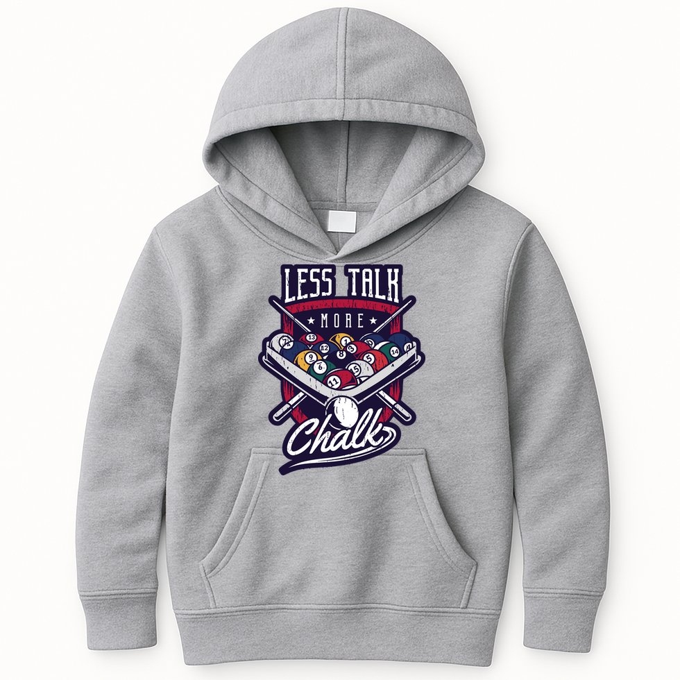 Less Talk More Chalk Billiards Kids Hoodie