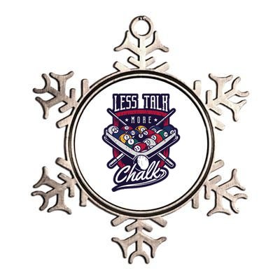 Less Talk More Chalk Billiards Metallic Star Ornament