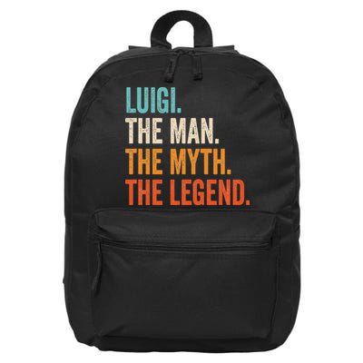 Luigi The Man The Myth The Legend First Name Luigi 16 in Basic Backpack