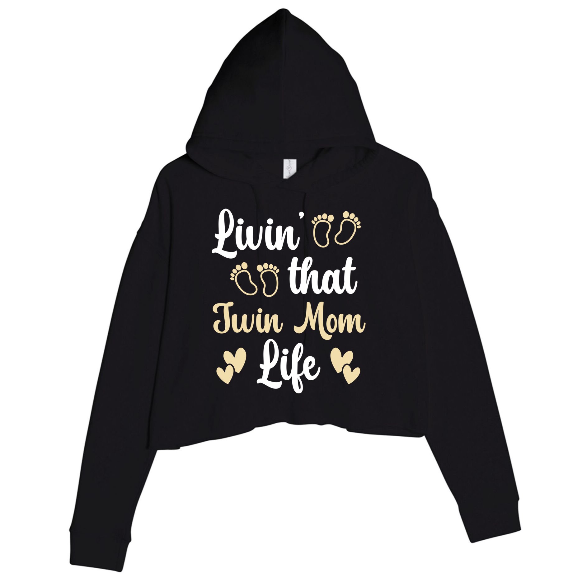 Livin That Mom Twin Life Twins Pregnant Two Mom Cute Gift Crop Fleece Hoodie