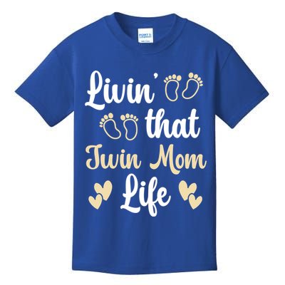 Livin That Mom Twin Life Twins Pregnant Two Mom Cute Gift Kids T-Shirt