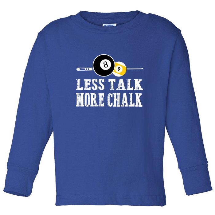 LESS TALK MORE CHALK BILLIARDS POOL PLAYER Gift For Father's Day Toddler Long Sleeve Shirt