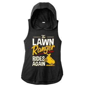 Lawn Tractor Mowing Gift The Lawn Ranger Rides Again Ladies PosiCharge Tri-Blend Wicking Draft Hoodie Tank