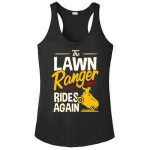 Lawn Tractor Mowing Gift The Lawn Ranger Rides Again Ladies PosiCharge Competitor Racerback Tank