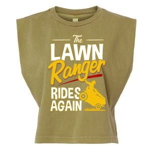 Lawn Tractor Mowing Gift The Lawn Ranger Rides Again Garment-Dyed Women's Muscle Tee