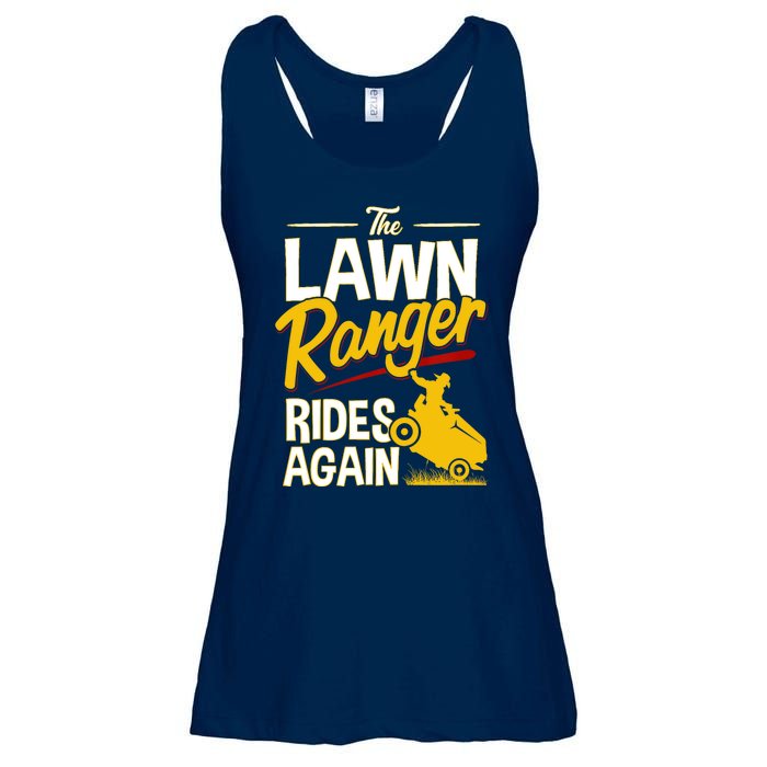 Lawn Tractor Mowing Gift The Lawn Ranger Rides Again Ladies Essential Flowy Tank