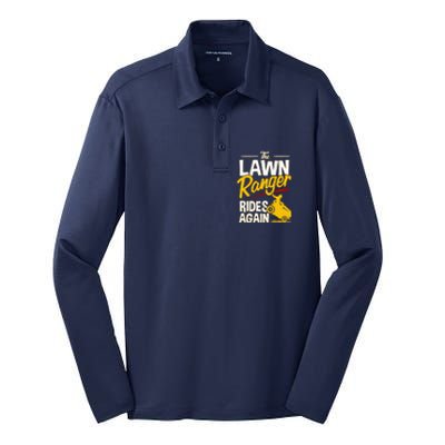 Lawn Tractor Mowing Gift The Lawn Ranger Rides Again Silk Touch Performance Long Sleeve Polo