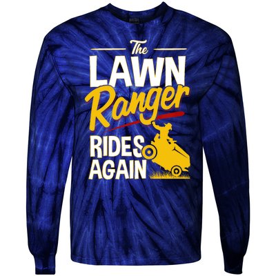 Lawn Tractor Mowing Gift The Lawn Ranger Rides Again Tie-Dye Long Sleeve Shirt