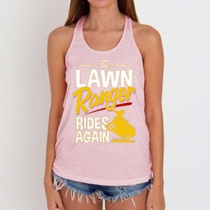 Lawn Tractor Mowing Gift The Lawn Ranger Rides Again Women's Knotted Racerback Tank