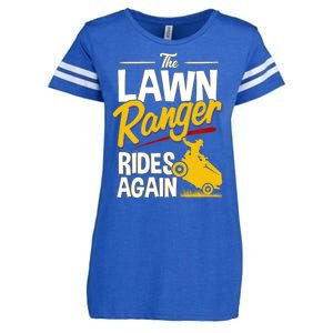 Lawn Tractor Mowing Gift The Lawn Ranger Rides Again Enza Ladies Jersey Football T-Shirt