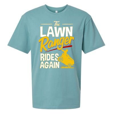 Lawn Tractor Mowing Gift The Lawn Ranger Rides Again Sueded Cloud Jersey T-Shirt