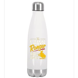 Lawn Tractor Mowing Gift The Lawn Ranger Rides Again Stainless Steel Insulated Water Bottle