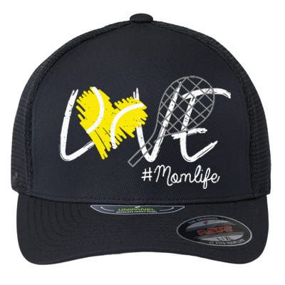 LOVE Tennis Mom Life Gift For Mom Women Mothers Day Flexfit Unipanel Trucker Cap