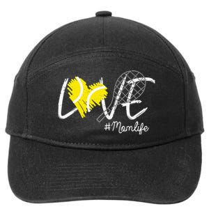 LOVE Tennis Mom Life Gift For Mom Women Mothers Day 7-Panel Snapback Hat