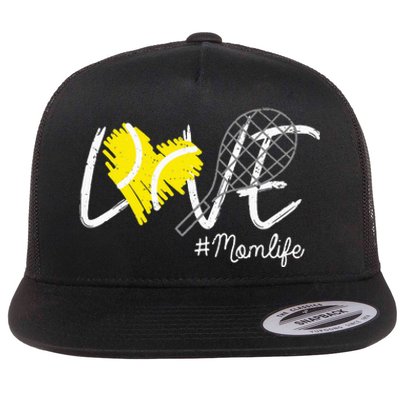 LOVE Tennis Mom Life Gift For Mom Women Mothers Day Flat Bill Trucker Hat