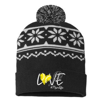 LOVE Tennis Mom Life Gift For Mom Women Mothers Day USA-Made Snowflake Beanie