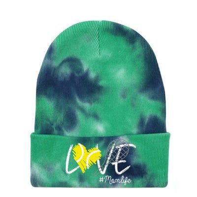 LOVE Tennis Mom Life Gift For Mom Women Mothers Day Tie Dye 12in Knit Beanie