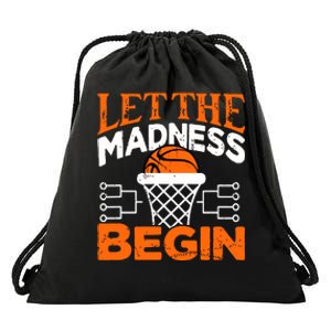 Let The Madness Begin College Madness Basketball Drawstring Bag