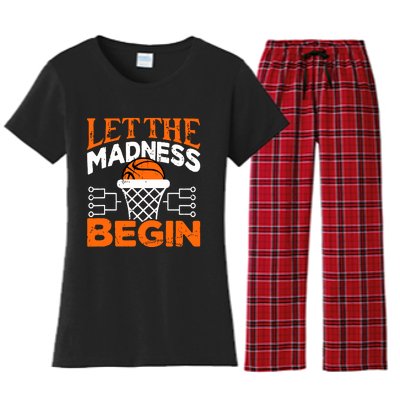 Let The Madness Begin College Madness Basketball Women's Flannel Pajama Set