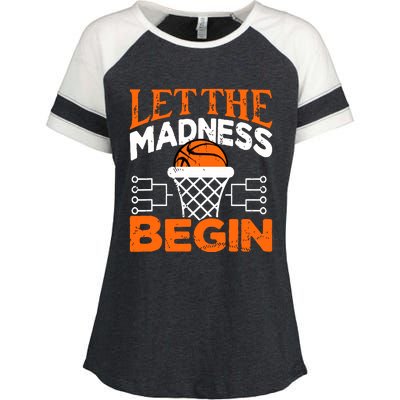 Let The Madness Begin College Madness Basketball Enza Ladies Jersey Colorblock Tee