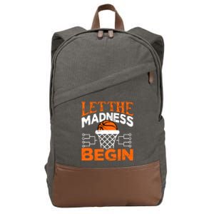 Let The Madness Begin College Madness Basketball Cotton Canvas Backpack