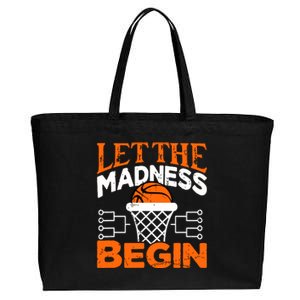 Let The Madness Begin College Madness Basketball Cotton Canvas Jumbo Tote