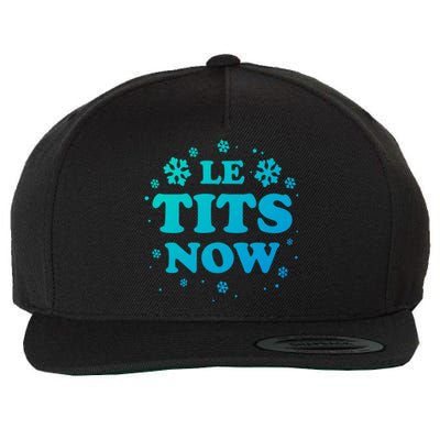 Le Tits Now Let It Snow Funny Christmas Winter Xmas Wordplay Gift Wool Snapback Cap