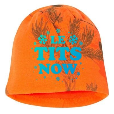 Le Tits Now Let It Snow Funny Christmas Winter Xmas Wordplay Gift Kati - Camo Knit Beanie