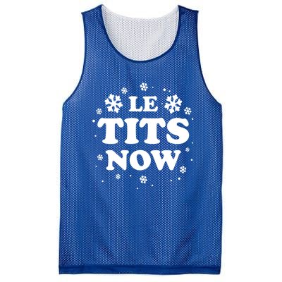 Le Tits Now Let It Snow Funny Christmas Winter Xmas Wordplay Funny Gift Mesh Reversible Basketball Jersey Tank