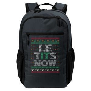 Le Tits Now Christmas Let It Snow Ugly Sweater Funny Party Funny Gift Daily Commute Backpack