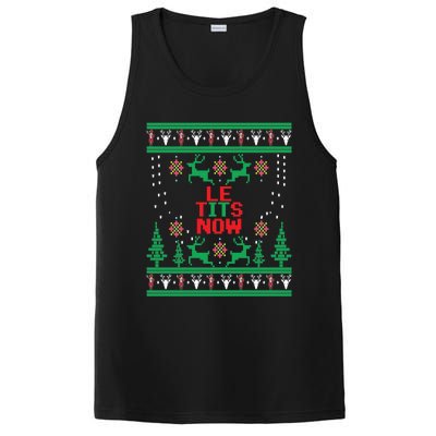 Le Tits Now Christmas Let It Snow Ugly Sweater Party Funny Gift PosiCharge Competitor Tank