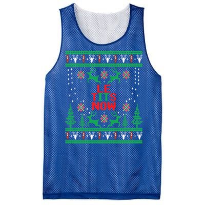 Le Tits Now Christmas Let It Snow Ugly Sweater Party Funny Gift Mesh Reversible Basketball Jersey Tank