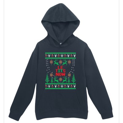 Le Tits Now Christmas Let It Snow Ugly Sweater Party Funny Gift Urban Pullover Hoodie