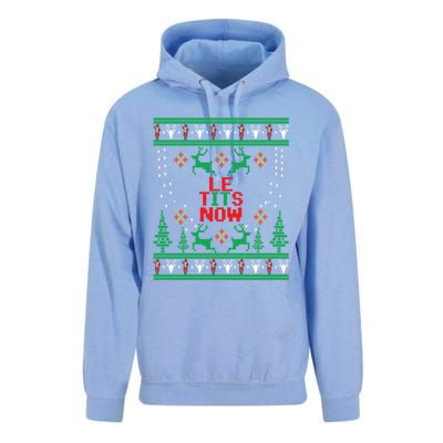 Le Tits Now Christmas Let It Snow Ugly Sweater Party Funny Gift Unisex Surf Hoodie