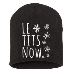 Le Tits Now Humor Christmas Short Acrylic Beanie