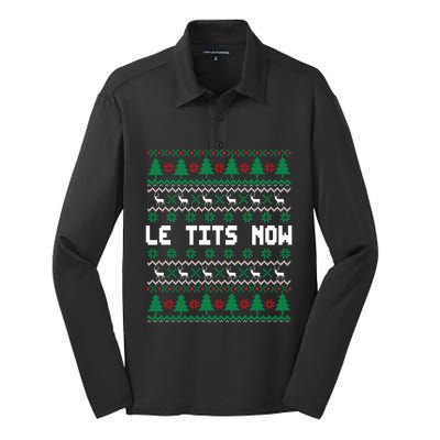 Le Tits Now Ugly Christmas Sweater Let It Snow Meaningful Gift Silk Touch Performance Long Sleeve Polo