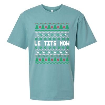 Le Tits Now Ugly Christmas Sweater Let It Snow Meaningful Gift Sueded Cloud Jersey T-Shirt