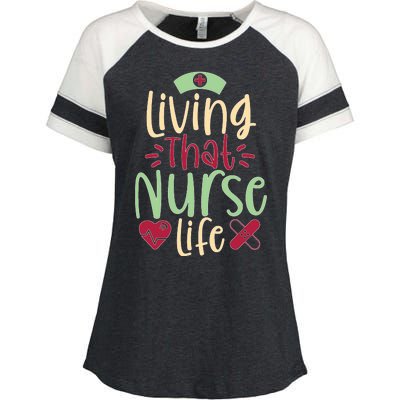 Living That Nurse Life Enza Ladies Jersey Colorblock Tee