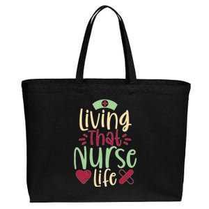 Living That Nurse Life Cotton Canvas Jumbo Tote