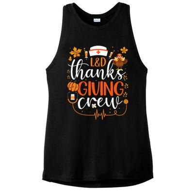 L&D Thanksgiving Nurse Crew Labor and Delivery Nurse Turkey Ladies PosiCharge Tri-Blend Wicking Tank