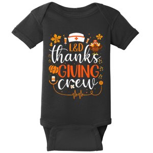 L&D Thanksgiving Nurse Crew Labor and Delivery Nurse Turkey Baby Bodysuit