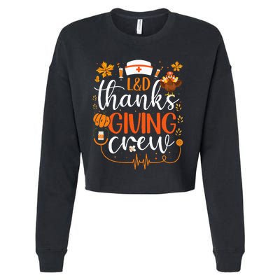 L&D Thanksgiving Nurse Crew Labor and Delivery Nurse Turkey Cropped Pullover Crew