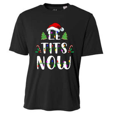 Le Tits Now Christmas Let It Snow Ugly Sweater Funny Party Cooling Performance Crew T-Shirt