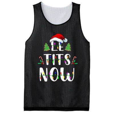 Le Tits Now Christmas Let It Snow Ugly Sweater Funny Party Mesh Reversible Basketball Jersey Tank