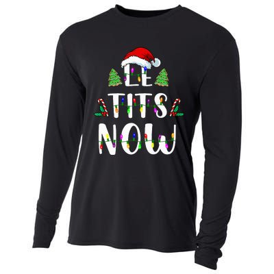 Le Tits Now Christmas Let It Snow Ugly Sweater Funny Party Cooling Performance Long Sleeve Crew