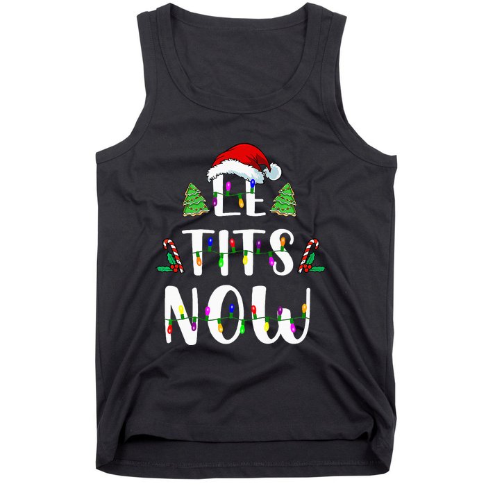 Le Tits Now Christmas Let It Snow Ugly Sweater Funny Party Tank Top