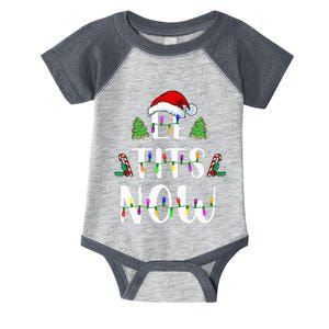 Le Tits Now Christmas Let It Snow Ugly Sweater Funny Party Infant Baby Jersey Bodysuit