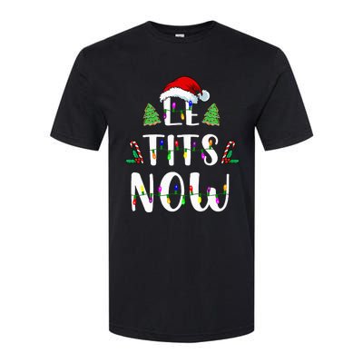 Le Tits Now Christmas Let It Snow Ugly Sweater Funny Party Softstyle CVC T-Shirt